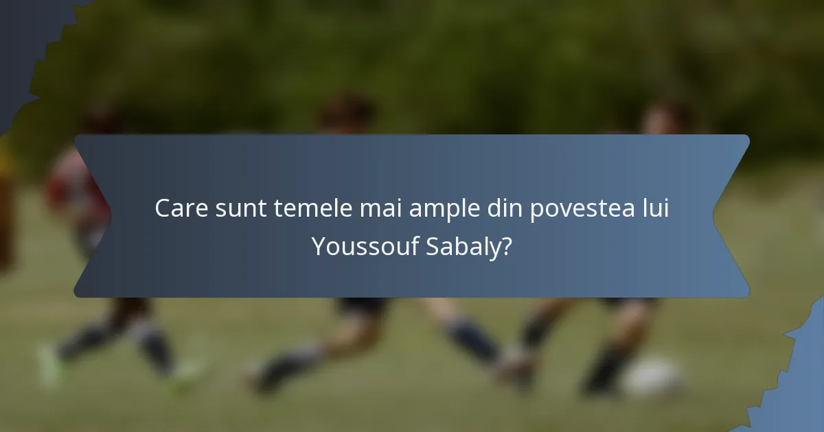 Care sunt temele mai ample din povestea lui Youssouf Sabaly?