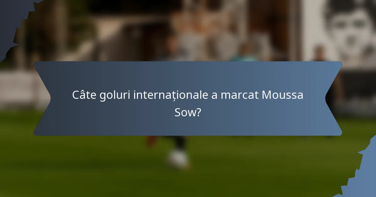 Câte goluri internaționale a marcat Moussa Sow?