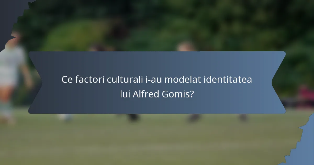 Ce factori culturali i-au modelat identitatea lui Alfred Gomis?